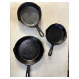 (3) Cast Iron Skillets