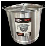 52 Qt Aluminum Stock Pot wï¿½ Steamer (Lid Bent)