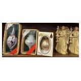 (2) Glass Swirl Iridescent Ornaments & Italian