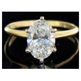 14k Gold 1.94 ct Oval Cut Lab Diamond Ring