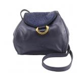 LOEWE Navy Blue Leather Shoulder Bag