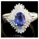 Platinum 1.82 ct Natural Sapphire & Diamond Ring