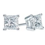 14kt Gold 3.01 ct Princess Cut Lab Diamond Earring
