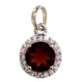 Genuine Garnet Halo Designer Pendant