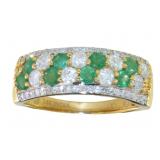 14kt Gold 1.46 ct Natural Emerald & Diamond Ring