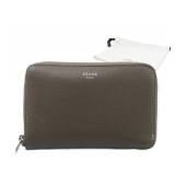 CELINE Brown Leather Round Wallet