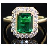 Oval 2.52 ct Emerald & Diamond Double Halo Ring