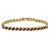 Genuine 12.50 ct Garnet Tennis Bracelet