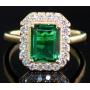 Oval 2.52 ct Emerald & Diamond Double Halo Ring
