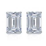 14kt Gold 2.00 ct Emerald Cut Lab Diamond Earrings