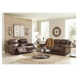 Edmar Leather PWR REC Sofa & Love Seat