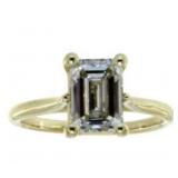 14k Gold 1.53 ct Emerald Cut GIA Lab Diamond Ring