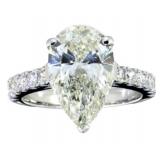 14k Gold 4.99 ct Pear Cut Lab Diamond Ring