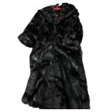 New IMAN Beautiful Full Length Black Faux Fur Coat
