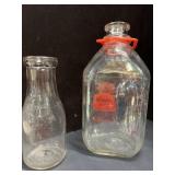One Pint & Half Gallon Glass Milk Jugs