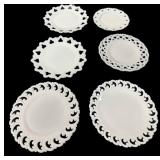 (6) Vintage Milk Glass Plates