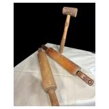 (2) Dough Rollers & Hammer