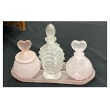 Satin Glass Dresser Set