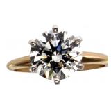 14k Gold 2.76 ct Round Lab Diamond Ring