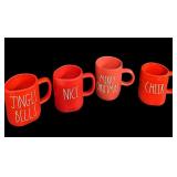 (4) RAE DUNN Christmas Mugs