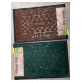 2 Accent Rugs Welcome Mat Rubber Back