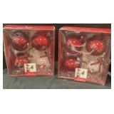 (8) Rae Dunn Glass Christmas Ornaments
