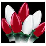 25 Red & White Christmas Lights