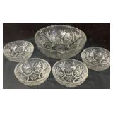 (5) PCS Large Berry Bowl With Four Serving Bowls