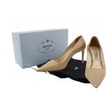 Prada Saffiano Leather Heel Pumps Size 36.5
