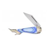 BLUE PEPPERMINT SWIRL LEG KNIFE