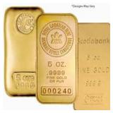 5 oz - .999 Fine Gold Bar