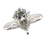 14k Gold 2.16 ct Pear Cut Lab Diamond Ring