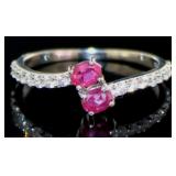 Elegant Natural Ruby Bypass Designer Ring