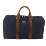 Valentino Garavani Nylon V Logo Boston Bag