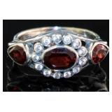 Natural 1.84 ct Garnet 3 Stone Dinner Ring
