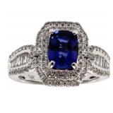14kt Gold 2.35 ct Sapphire & Diamond Ring