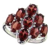 Genuine 3.30 ct Garnet Waterfall Ring