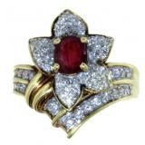 18kt Gold 1.21 ct Ruby & Diamond Ring