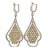 14kt Gold 5.71 ct Fancy Yellow Diamond Earrings