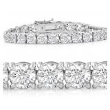 14k Gold 17.00 ct Round VS1 Lab Diamond Bracelet