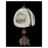 Vintage Currier & Ives Metal Lamp