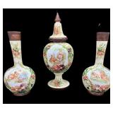 3 Pc 15 ï¿½ & 19 ï¿½ Foyer Opaline Glass Vase Set