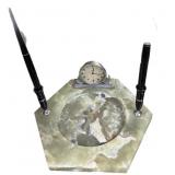 Marble Desk Set wï¿½ Clock