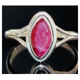 Natural Vintage Style Marquise Ruby Ring