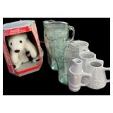 Coca Cola Bear, Coke Pitcher & Glasses & 4 Pc