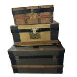 3 Vintage Youth Suitcases