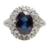 Platinum 1.20 ct Sapphire & Diamond Ring