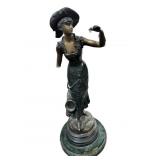 24 ï¿½ Springtime Bronze Statue on Marble Base by
