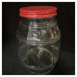 Red Lid Glass Jar