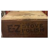 E-Z STOVE POLISH CRATE Wï¿½ Vintage Bottles